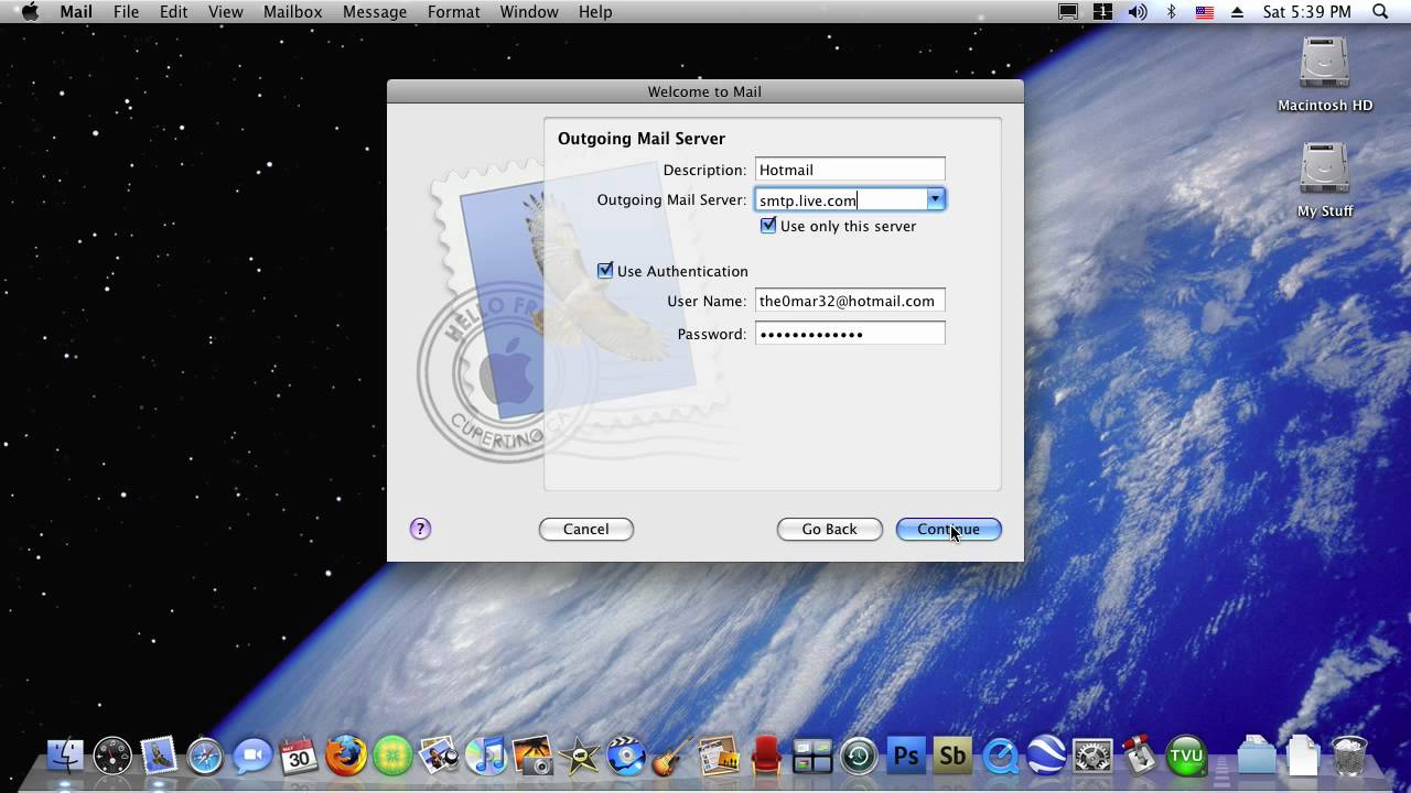 Hotmail Settings For Mac Mail Yosemite